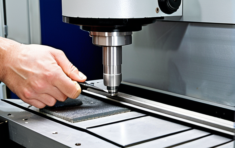 **Prompt 1 (Focus on Practical Execution and Precision):**
    "A highly skilled machinist, wearing essential safety glasses and professional workshop attire, meticulously operates a modern, high-precision CNC milling machine. The scene highlights their focused hands, one making a subtle adjustment on the machine's interface or with a cutting tool, and the other carefully using a micrometer or digital caliper to measure a freshly machined, complex metallic part directly on the machine's work area. Coolant fluid and finely curled metal chips are subtly visible, emphasizing the ongoing process. The lighting is bright and clear, accentuating the precision of the work and the professional, safety-conscious environment."