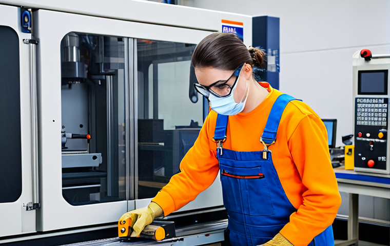 **

"A student, fully clothed in appropriate workshop attire (safety glasses, overalls), carefully operating a CNC machine in a brightly lit training workshop, surrounded by other students and instructors. The workshop features modern equipment and safety signage in French. safe for work, professional, modest clothing, perfect anatomy, correct proportions, well-formed hands, proper finger count, natural pose, appropriate content, family-friendly, high quality."

**